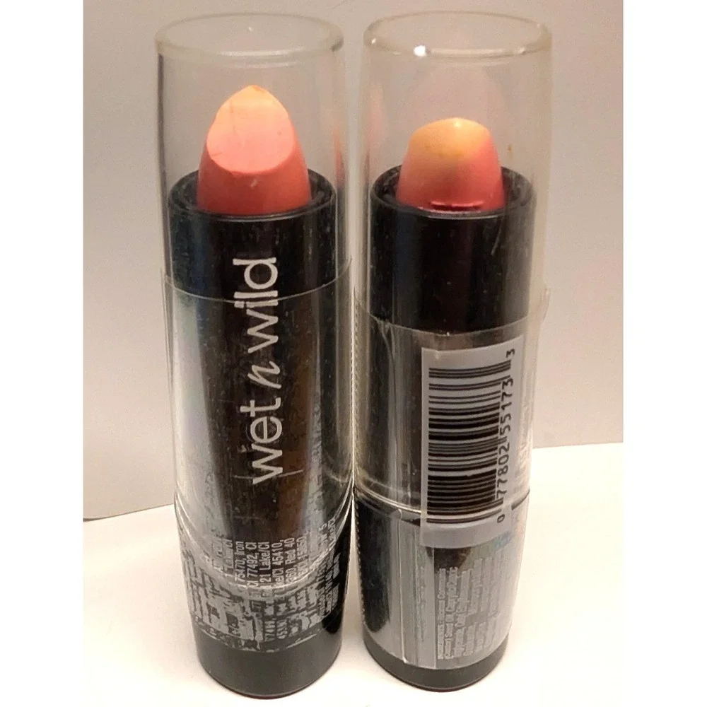 Lot‎ Of 2 DAMAGED TIPs New Wet N Wild Silk Finish Lipstick 517C 15 Minutes Pink
